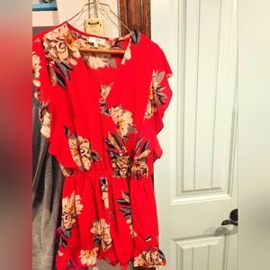 Umgee Red Floral Romper